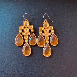 Amber drop earrings